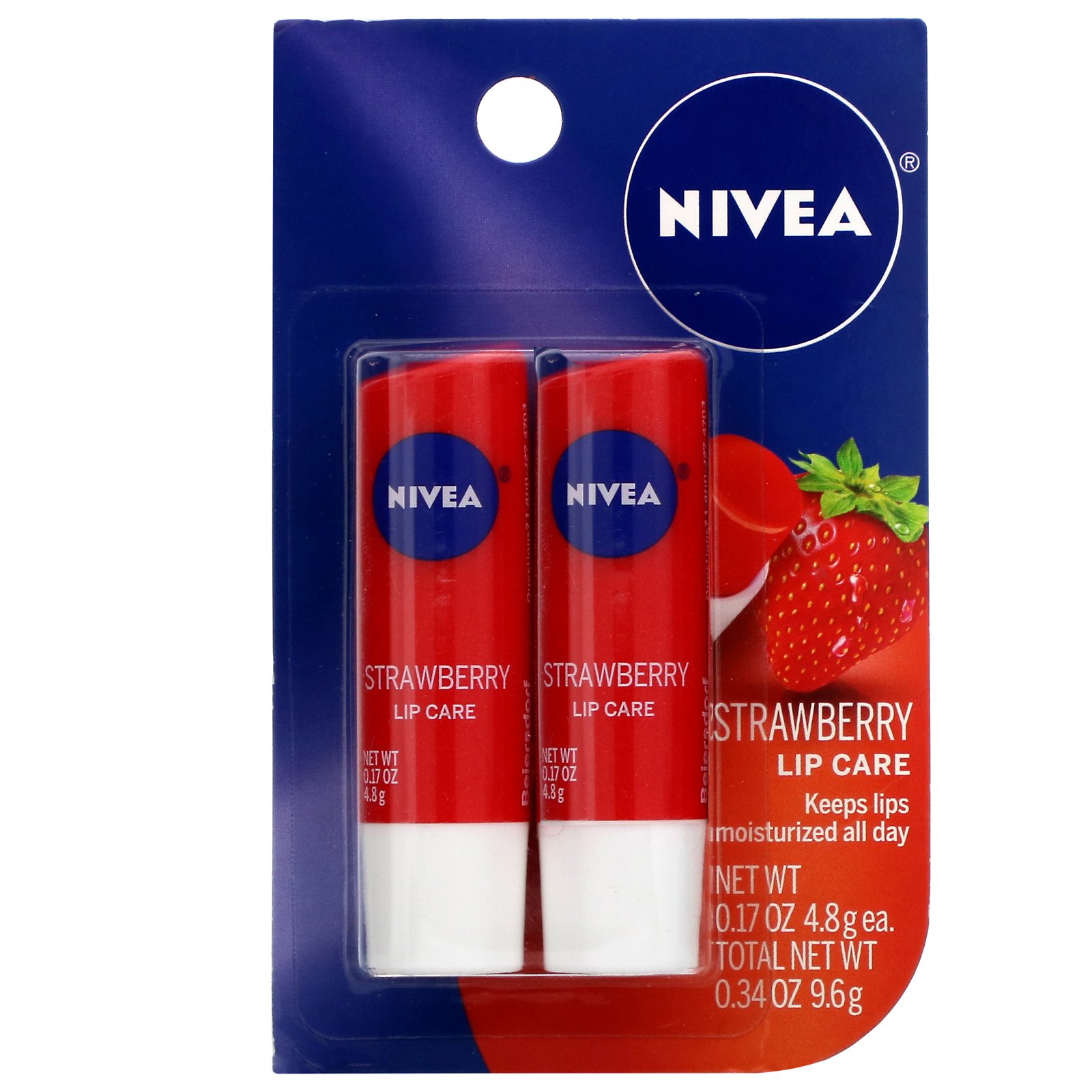 Nivea, Lip Care, Strawberry, 2 Pack, 0.17 oz (4.8 g) Each - Imagem 2