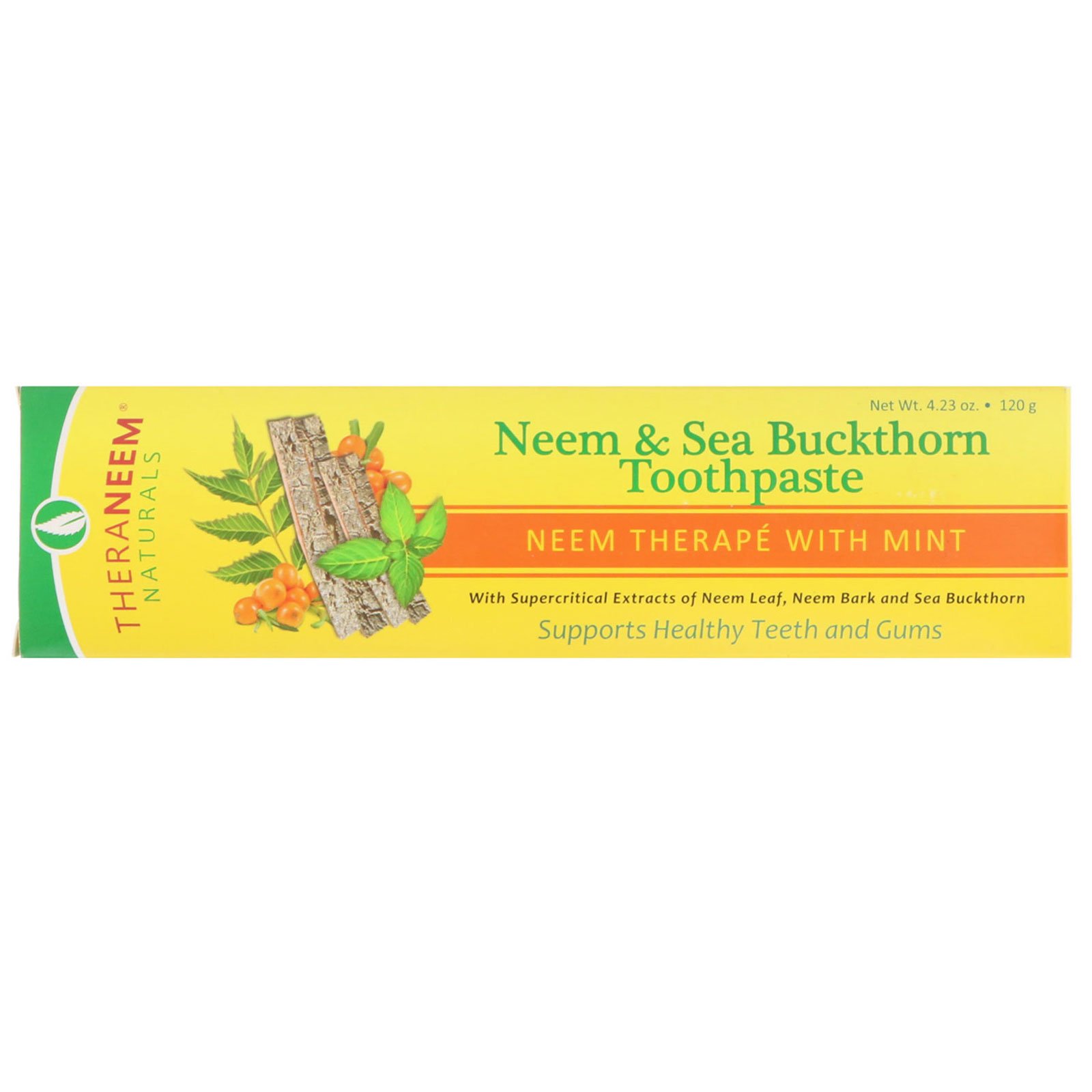 Organix South, Creme Dental de Neem e Espinheiro-Marítimo, Neem Therape com Menta, 4,23 oz (120 g)