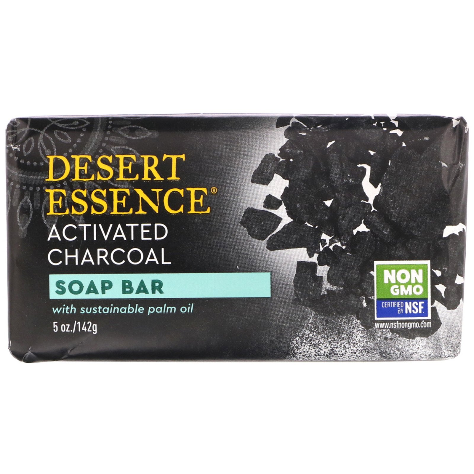 Desert Essence, Soap Bar, Activated Charcoal, 5 oz (142 g)