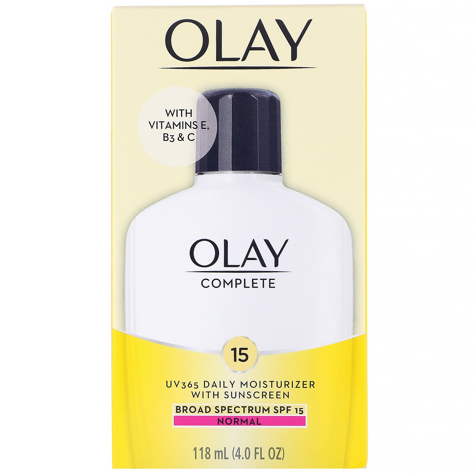 Olay, Hidratante diário completo, UV365, SPF 15, Normal, 118 ml (4,0 fl oz) - Imagem 2