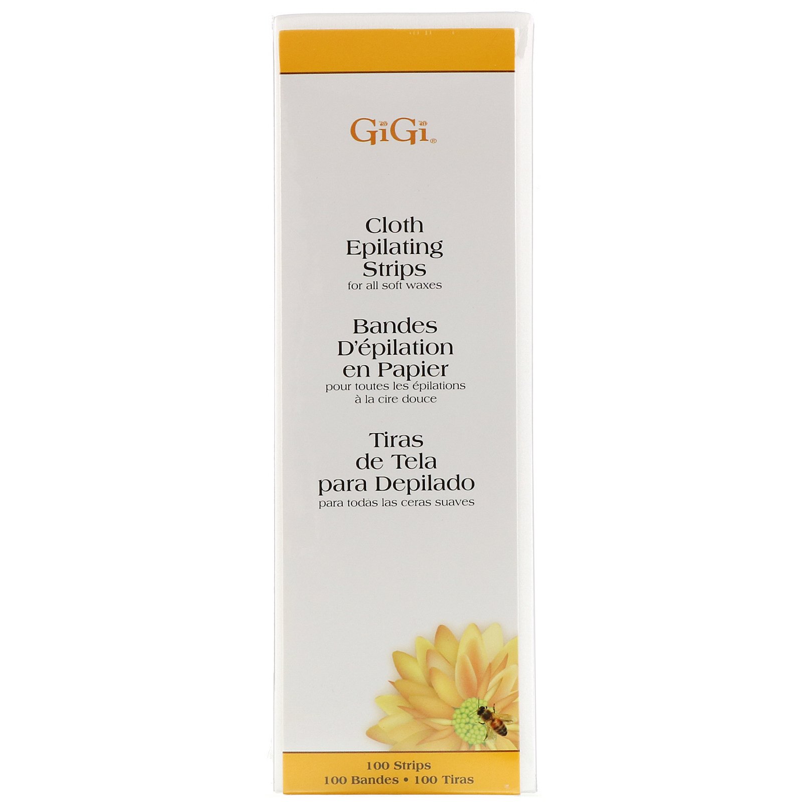 Gigi Spa, Tiras de Tecido para Depilação com Ceras Quentes, Grande, 100 Tiras
