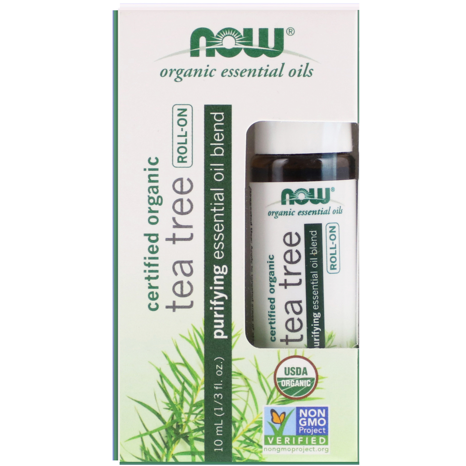 Now Foods, Óleo de Árvore-do-Chá Orgânico, Roll-On, 10 ml (1/3 fl oz)