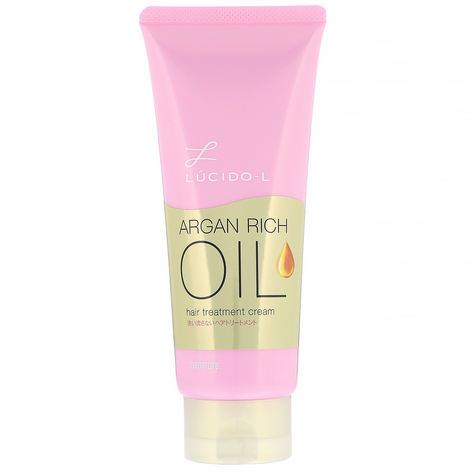 Mandom, Lucido-L, Enriquecido com óleo de argan, Creme de tratamento para os cabelos, 150 g