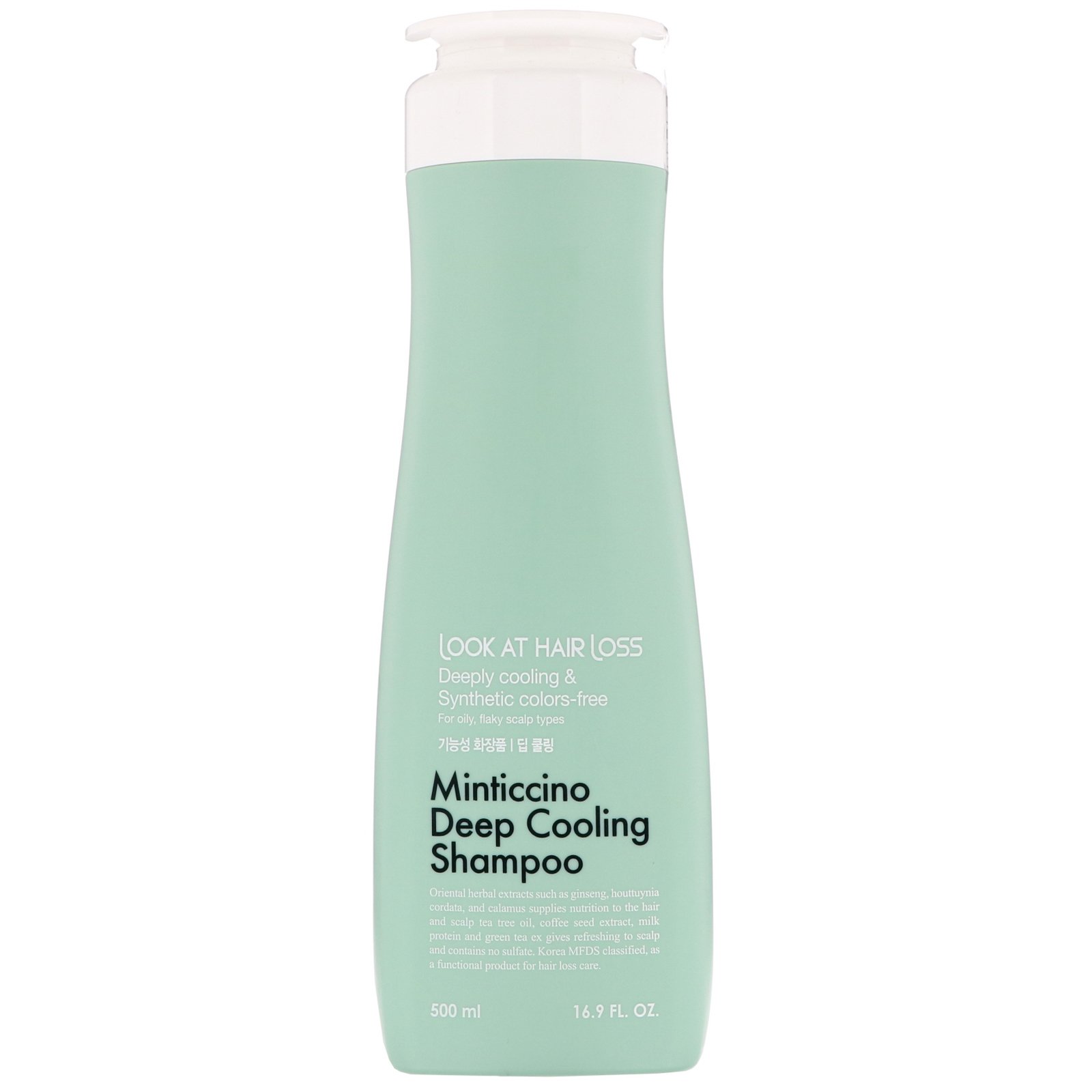Doori Cosmetics, Look At Hair Loss, Shampoo frescor profundo Minticcino, 500 ml