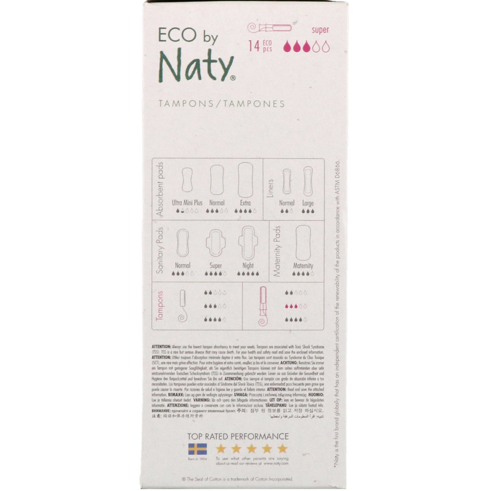 Naty, Absorventes Internos com Aplicador, Super, 14 Unidades Ecológicas - Imagem 2