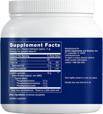 Life Extension Lecithin - Net Wt. 454 g (1 lb or 16 oz) - Imagem 2
