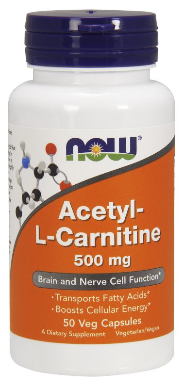 NOW Foods Acetyl-L Carnitine 500 mg - 50 Veg Capsules - Imagem 3