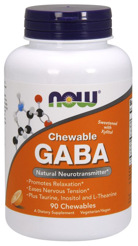 NOW Foods GABA Orange Flavor Chewable - 90 Chewables