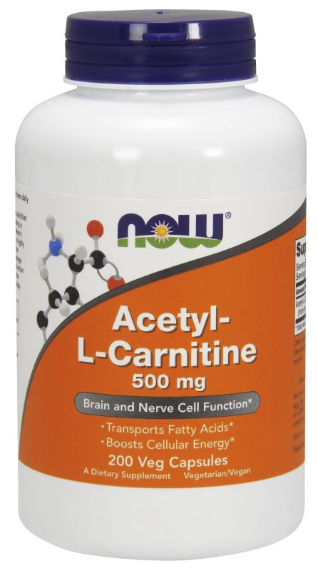 NOW Foods Acetyl-L Carnitine 500 mg - 200 Veg Capsules