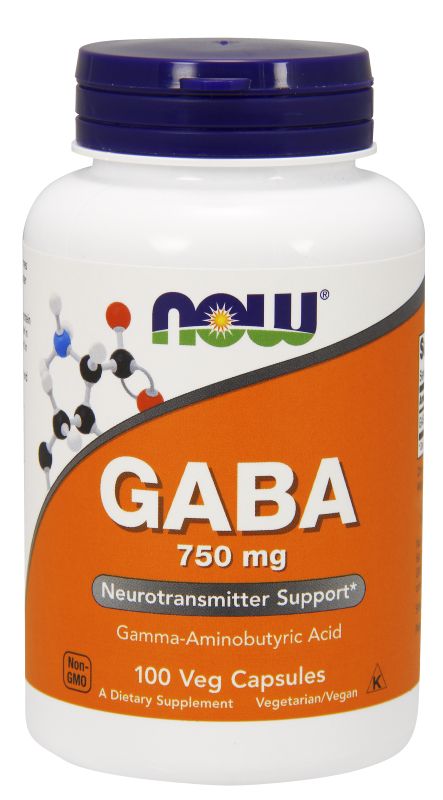 NOW Foods GABA 750mg - 100 Veg Capsules