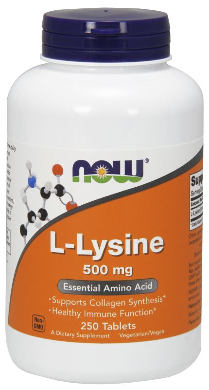 NOW Foods L-Lysine 500 mg - 250 Tablets - Imagem 2