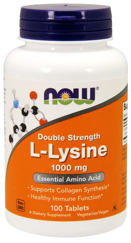 NOW Foods L-Lysine 1,000 mg Double Strength - 100 Tablets