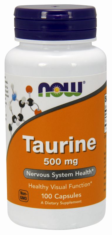 NOW Foods Taurine 500 mg - 100 Capsules - Imagem 3