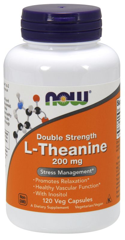 NOW Foods L-Theanine 200 mg - 120 Veg Capsules - Imagem 2