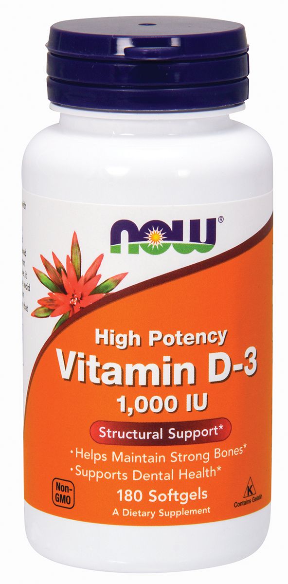 NOW Foods Vitamin D-3 1,000 IU - 180 Softgels