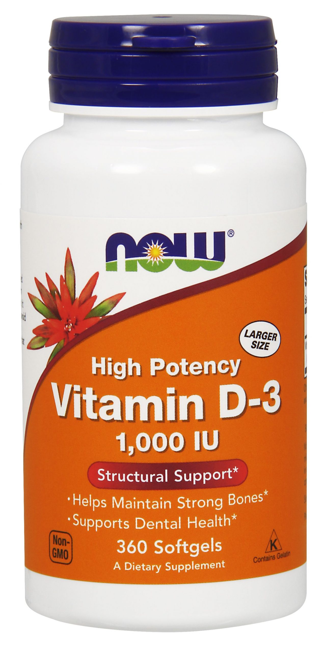 NOW Foods Vitamin D-3 1,000 IU - 360 Softgels