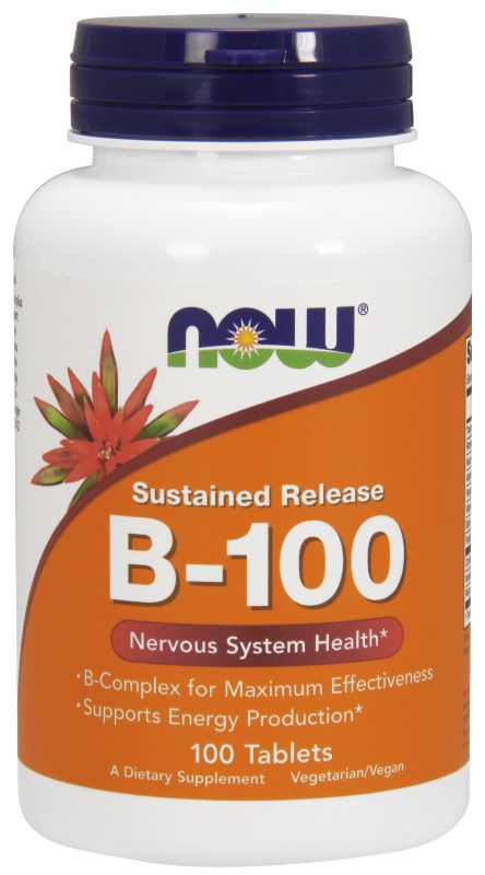 NOW Foods Vitamin B-100 Sustained Release - 100 Tablets