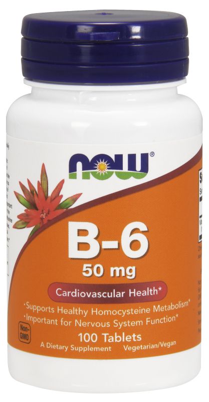 NOW Foods Vitamin B-6 50mg - 100 Tablets