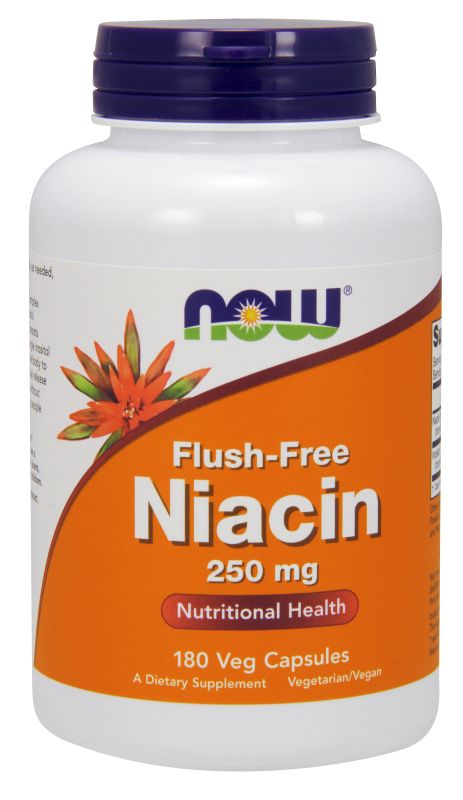 NOW Foods Flush-Free Niacin 250 mg - 180 Veg Capsules - Imagem 2