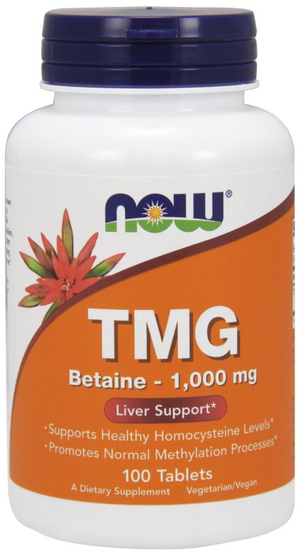 NOW Foods TMG Trimethylglycine 1,000 mg - 100 Tablets - Imagem 2