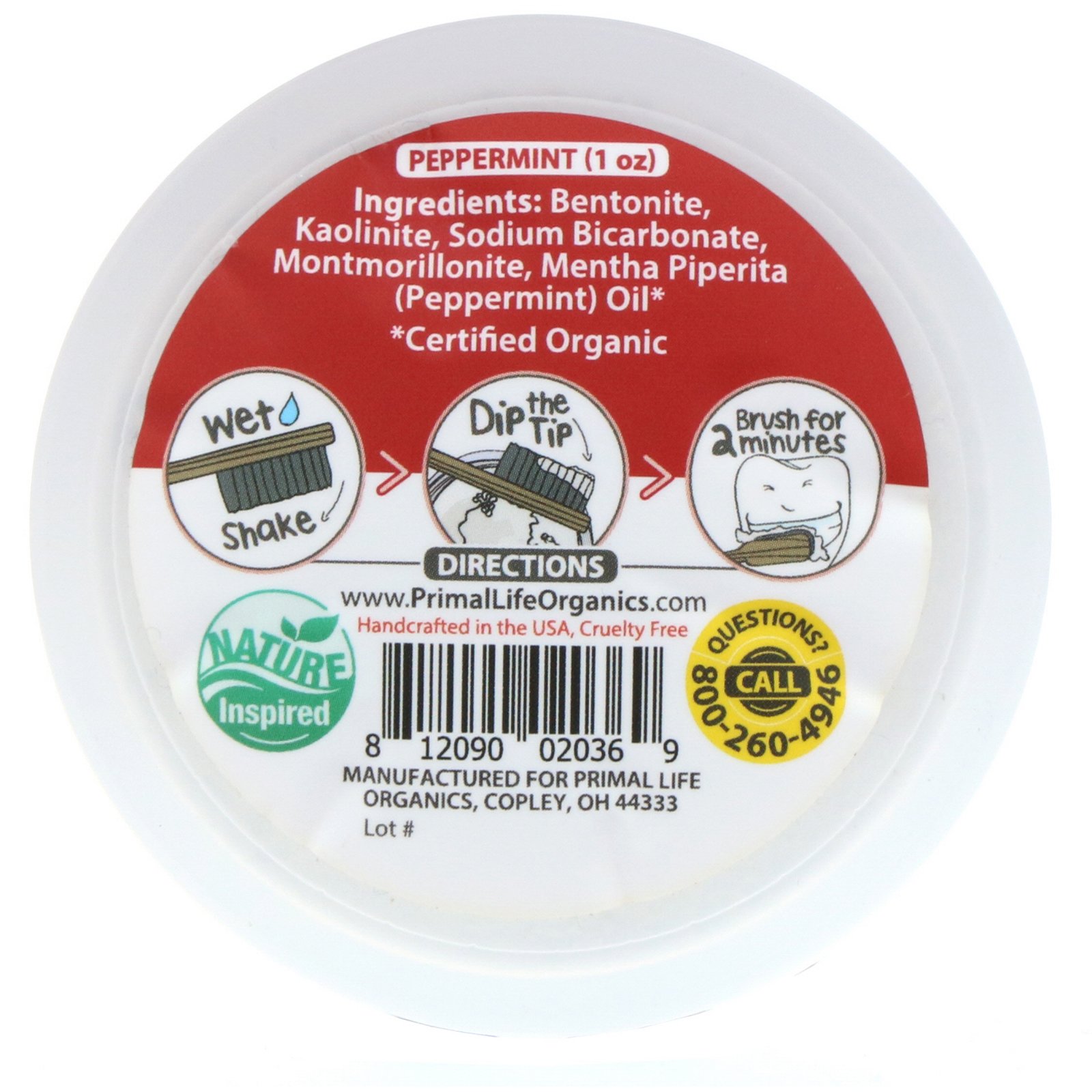 Primal Life Organics, Pó Dental Dirty Mouth, Hortelã, 28 g - Imagem 2