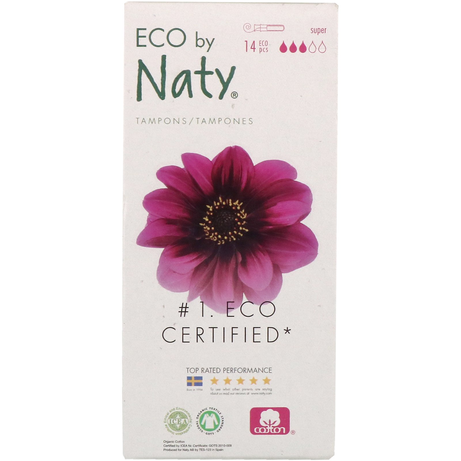 Naty, Absorventes Internos com Aplicador, Super, 14 Unidades Ecológicas