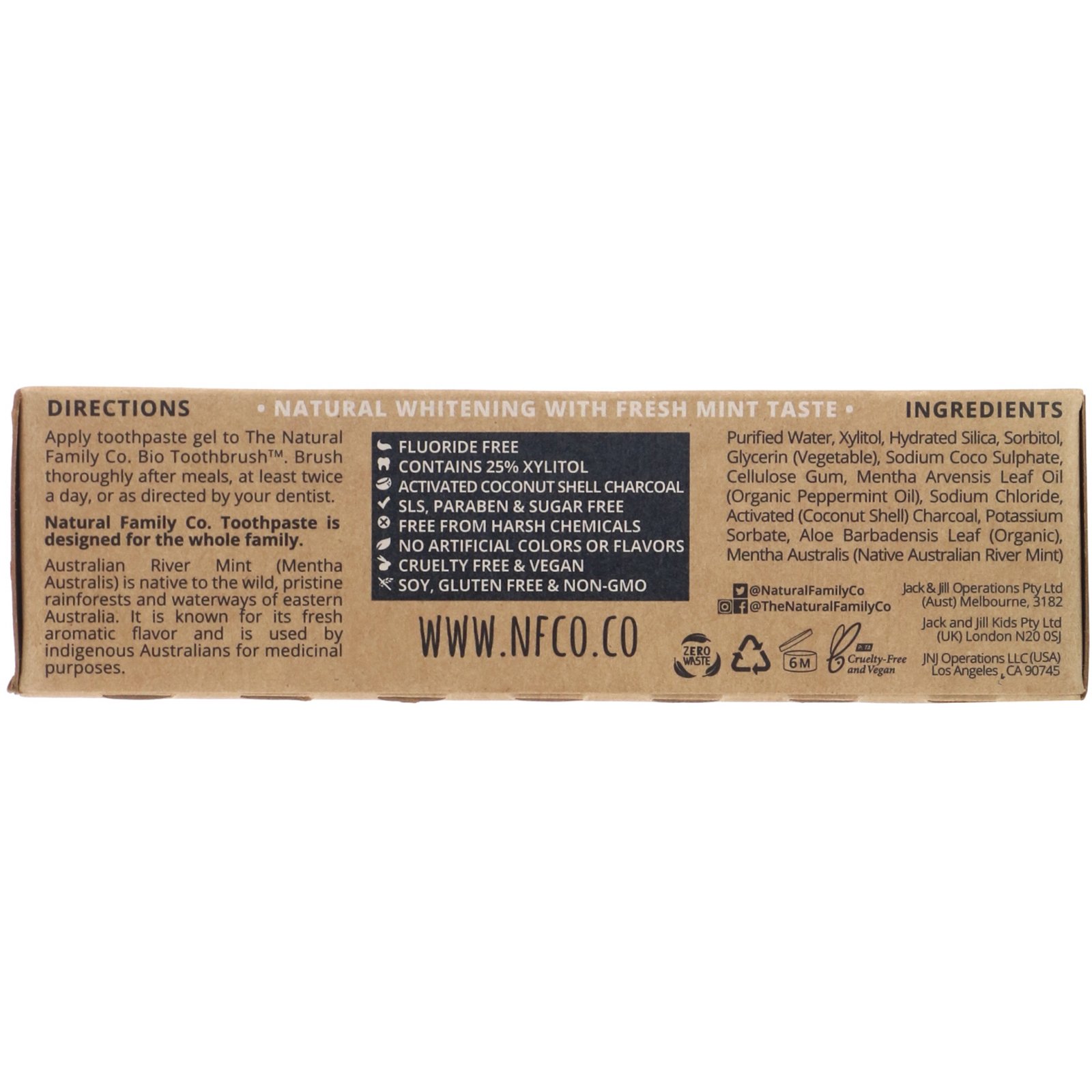 The Natural Family Co., Blak, Whitening Toothpaste, Activated Charcoal, 3.52 oz (100 g) - Imagem 2