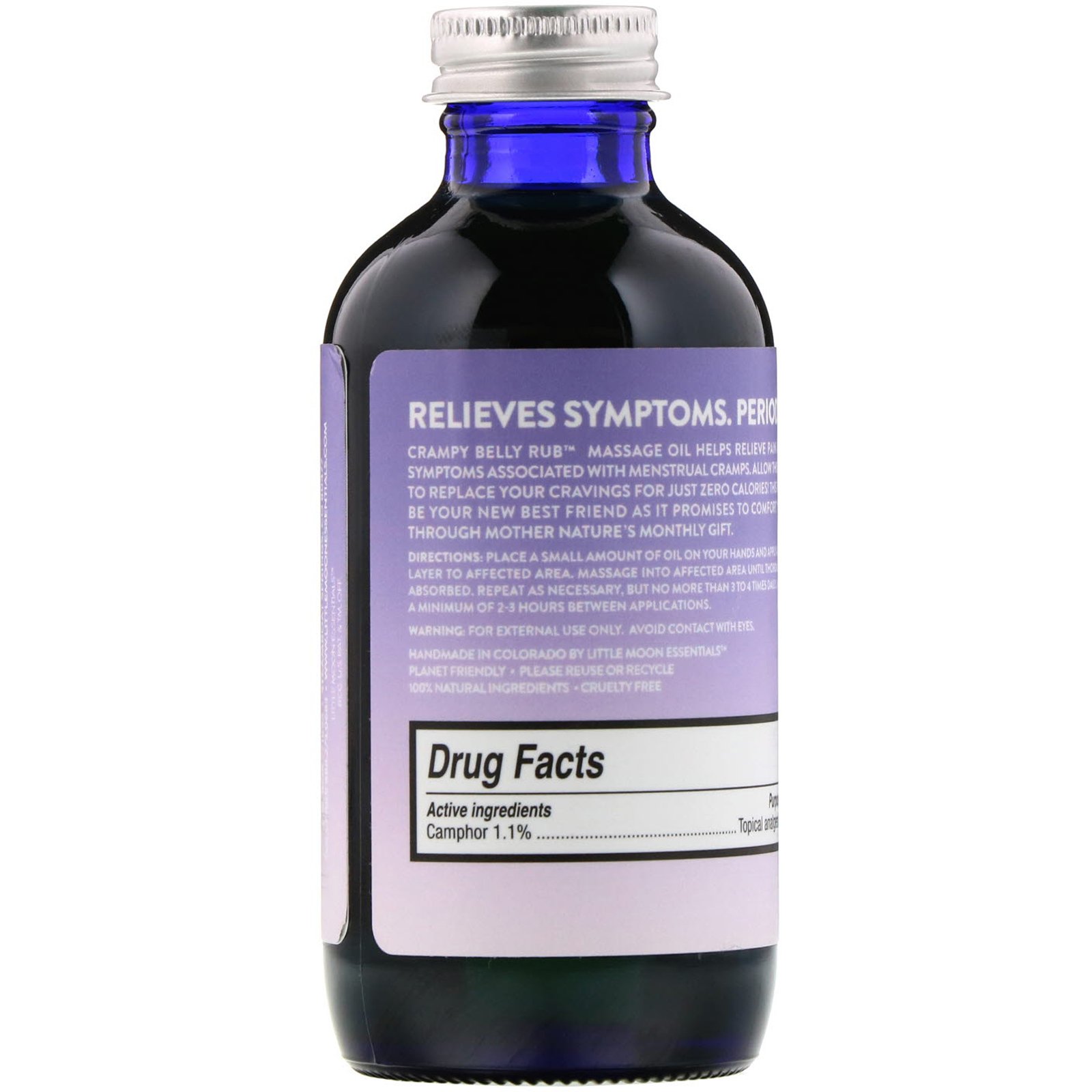 Little Moon Essentials, Crampy Belly Rub, Massage Oil, 4 oz (118 ml) - Imagem 2