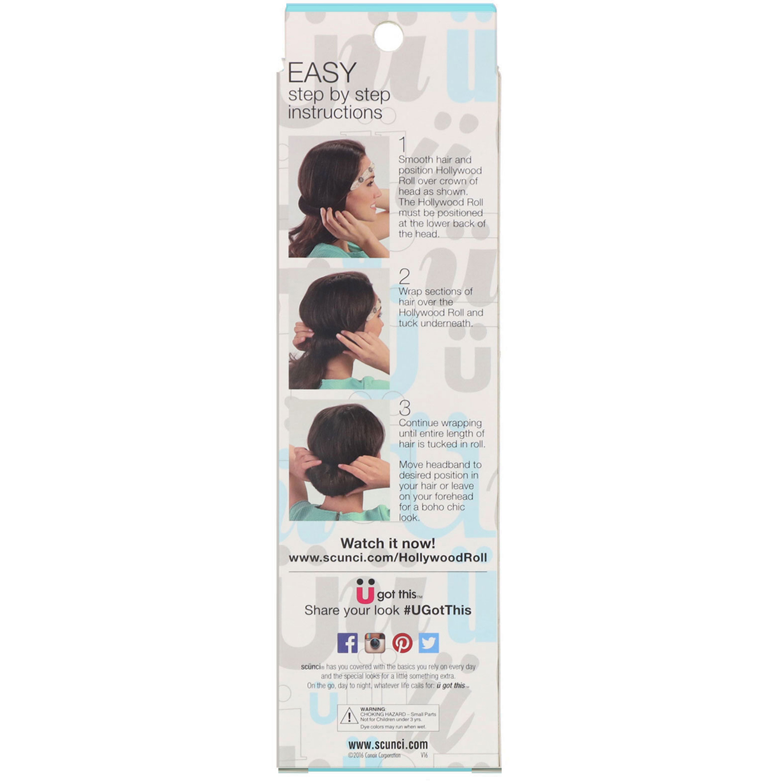 Scunci, Tiara Hollywood Roll para penteado, 1 peça - Imagem 2