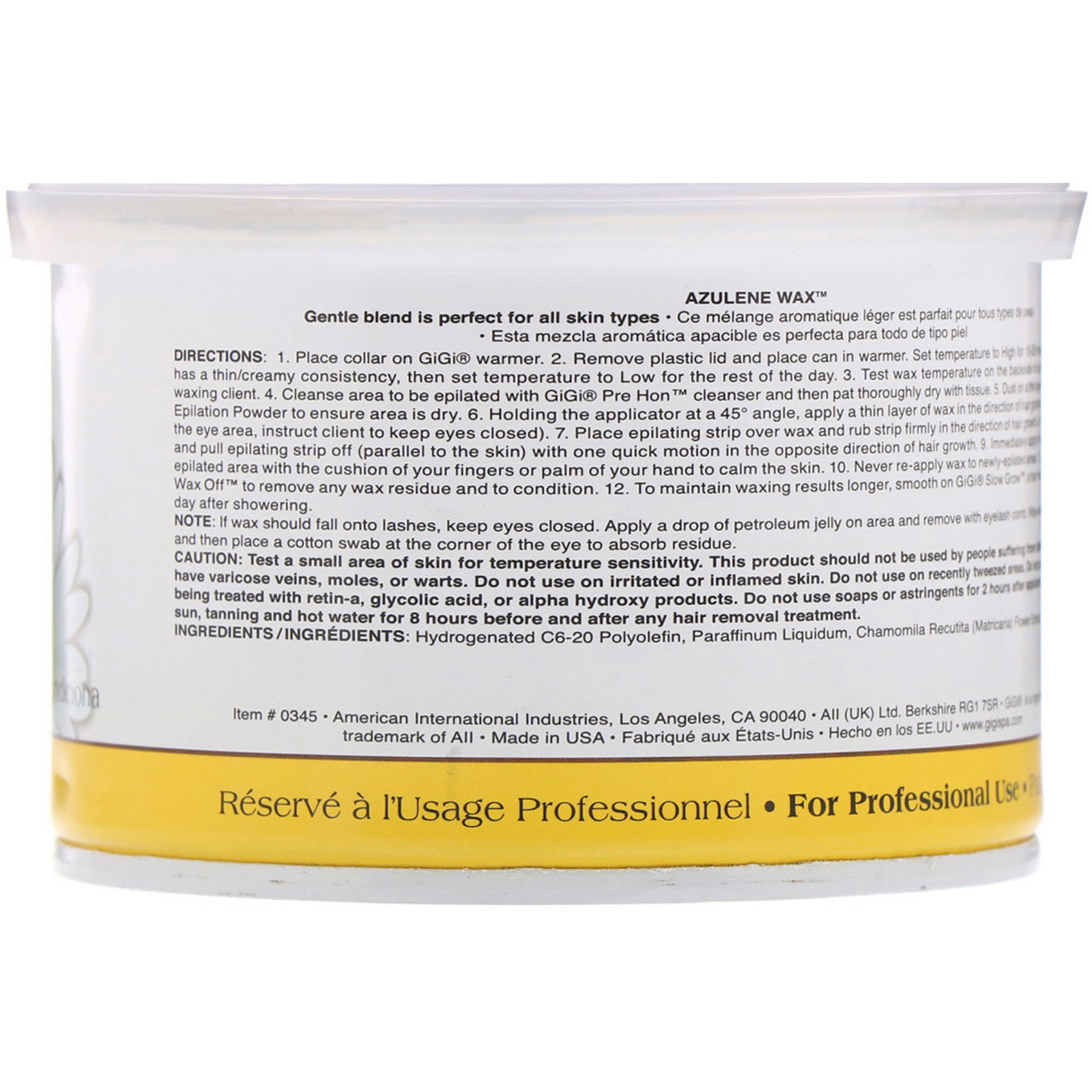 Gigi Spa, Azulene, Cera, 13 oz (368 g) - Imagem 2
