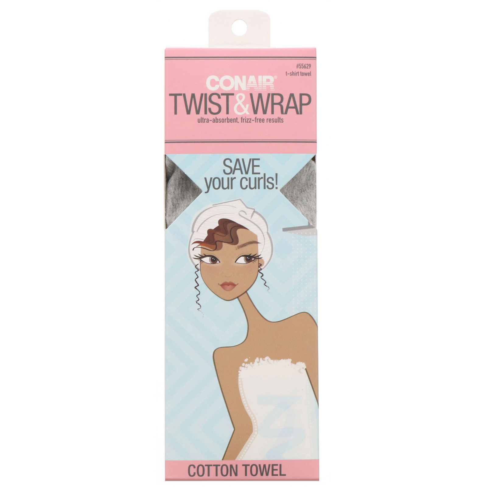 Conair, Toalha de algodão Twist & Wrap, 1 toalha - Imagem 2