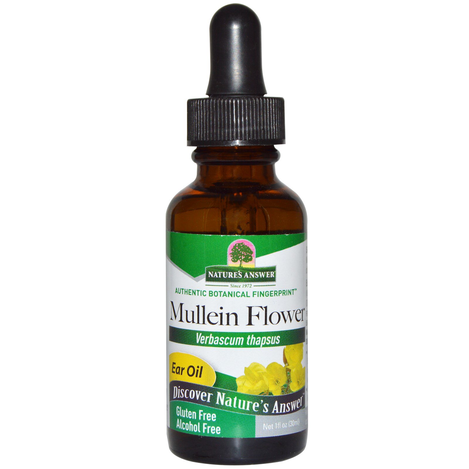 Nature's Answer, Flor de Verbasco, Óleo Auricular, Sem Álcool, 1 fl oz (30 ml)