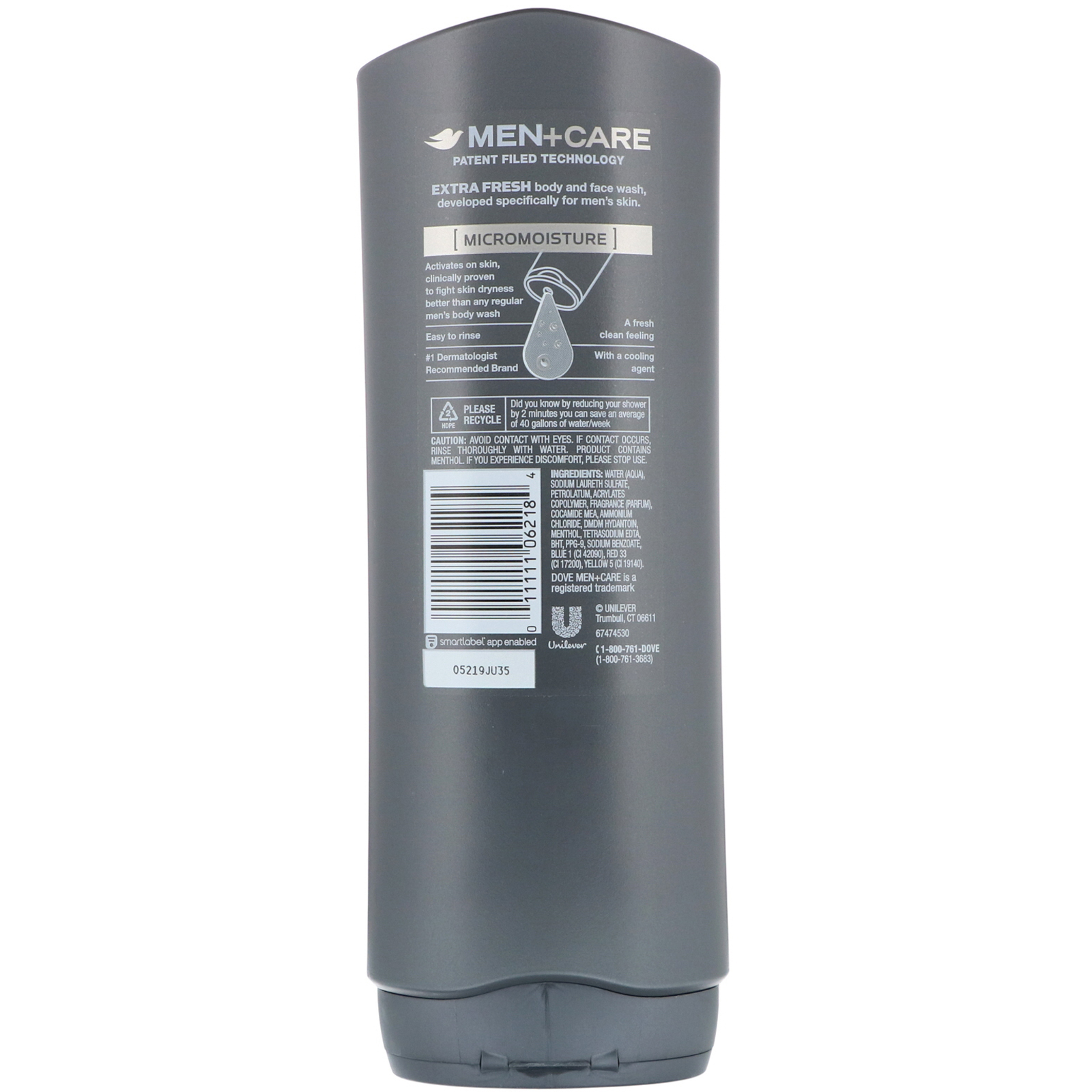 Dove, Men+Care, Body and Face Wash, Extra Fresh, 18 fl oz (532 ml) - Imagem 2