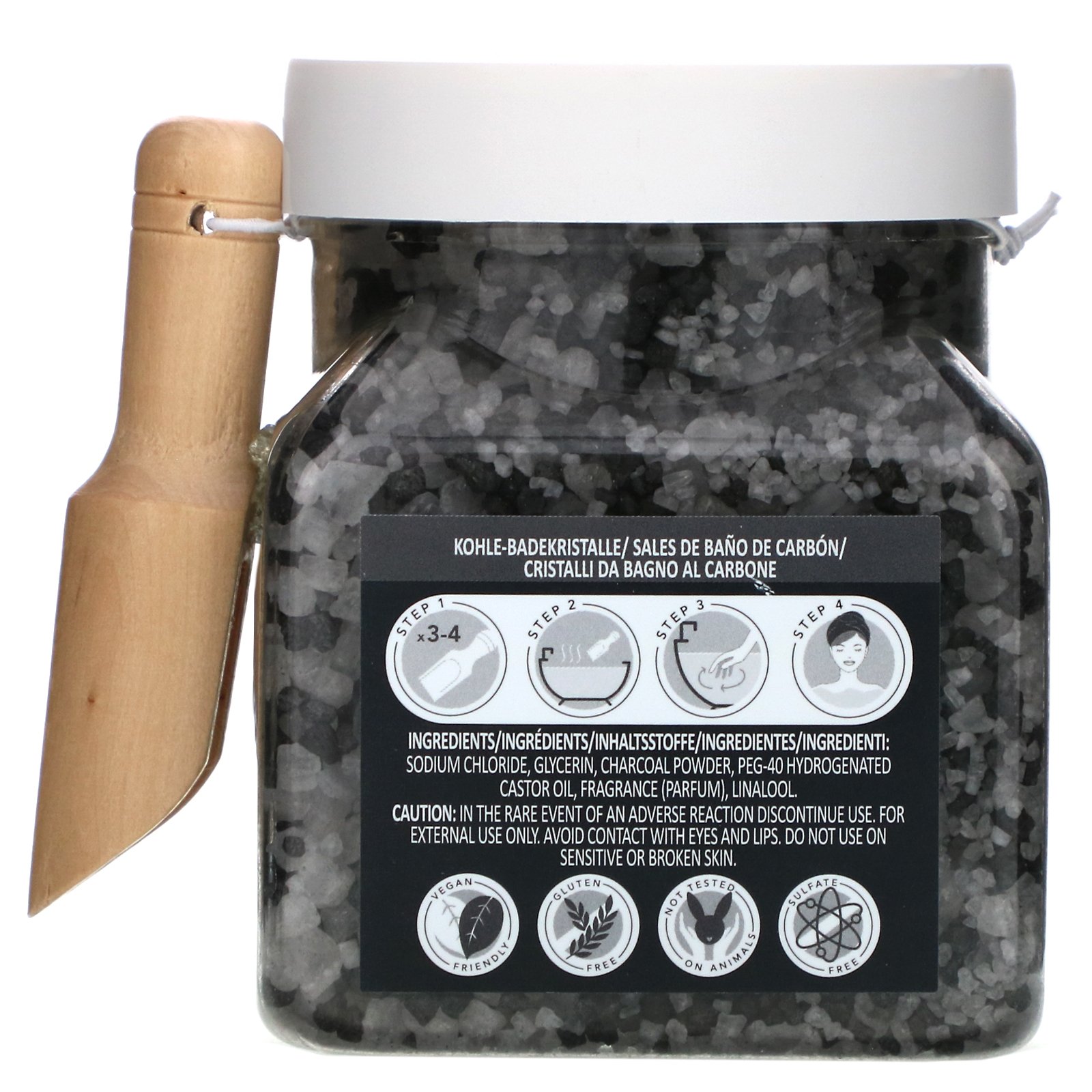 Sunday Rain, Clear as Day, Bath Crystals, Charcoal & Bamboo, 17.4 oz (500 g) - Imagem 2