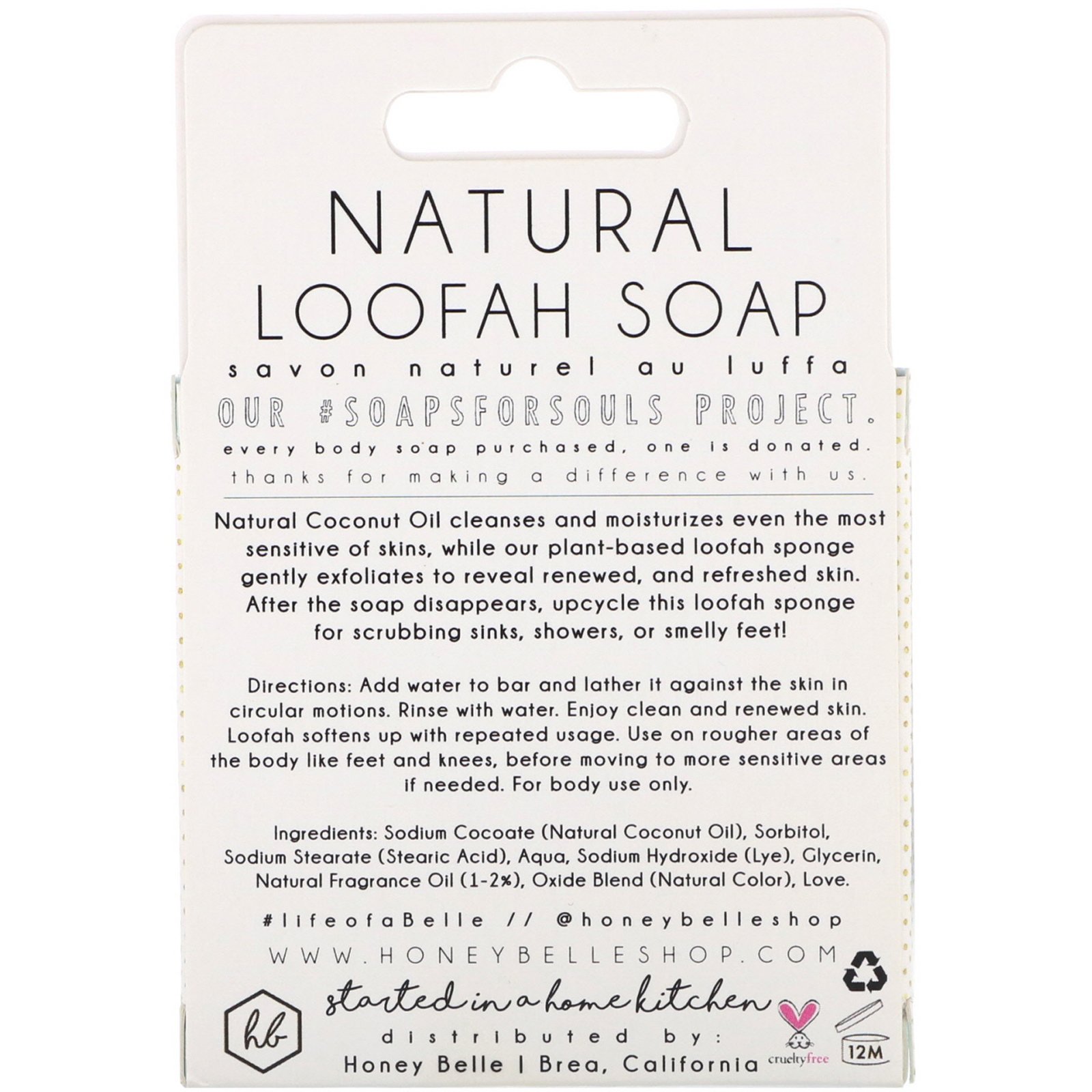 Honey Belle, Sabonete de Lufa Natural, Sândalo Patchouli, 140 g (5 oz) - Imagem 2