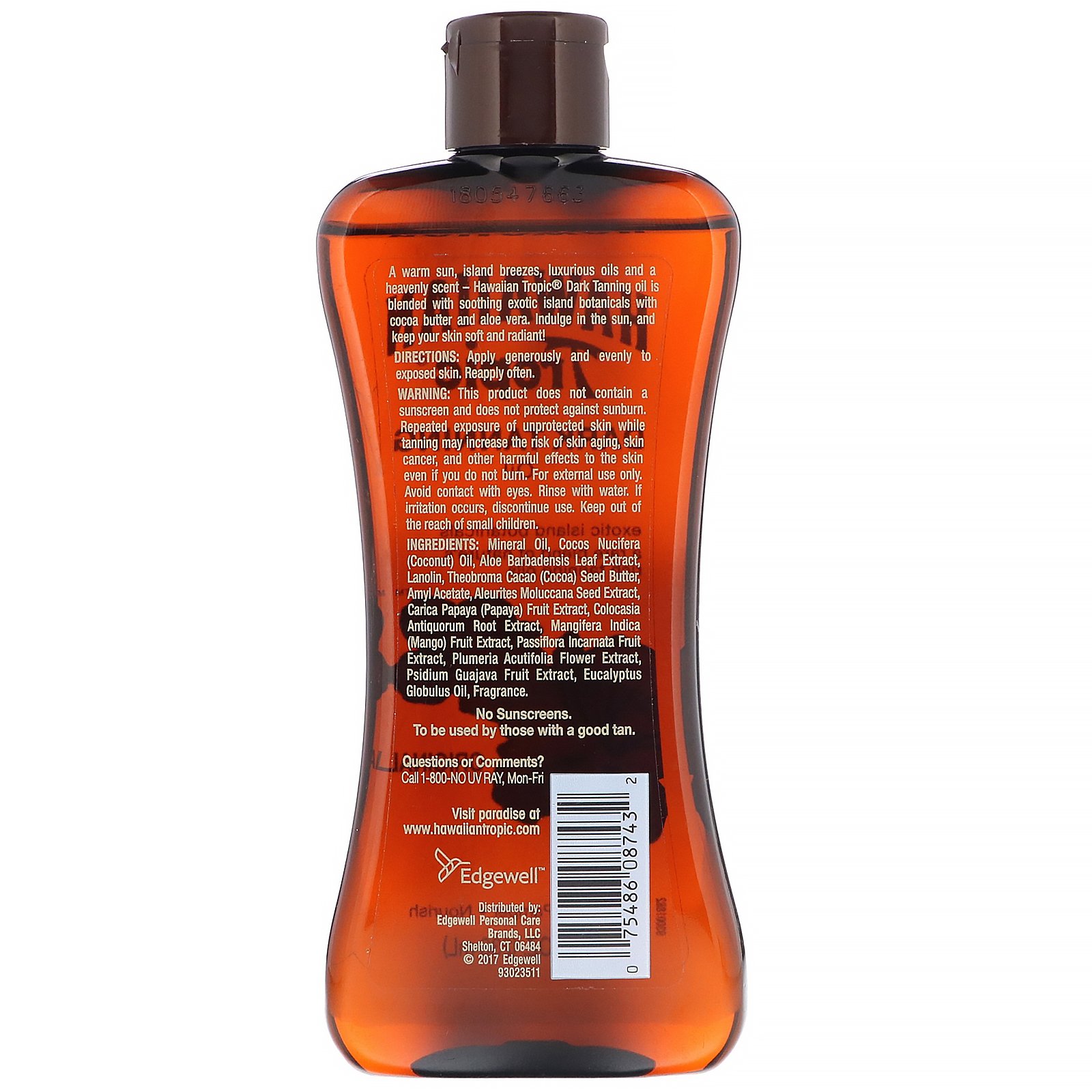 Hawaiian Tropic, Óleo bronzeador escuro, Original, 236 ml - Imagem 2