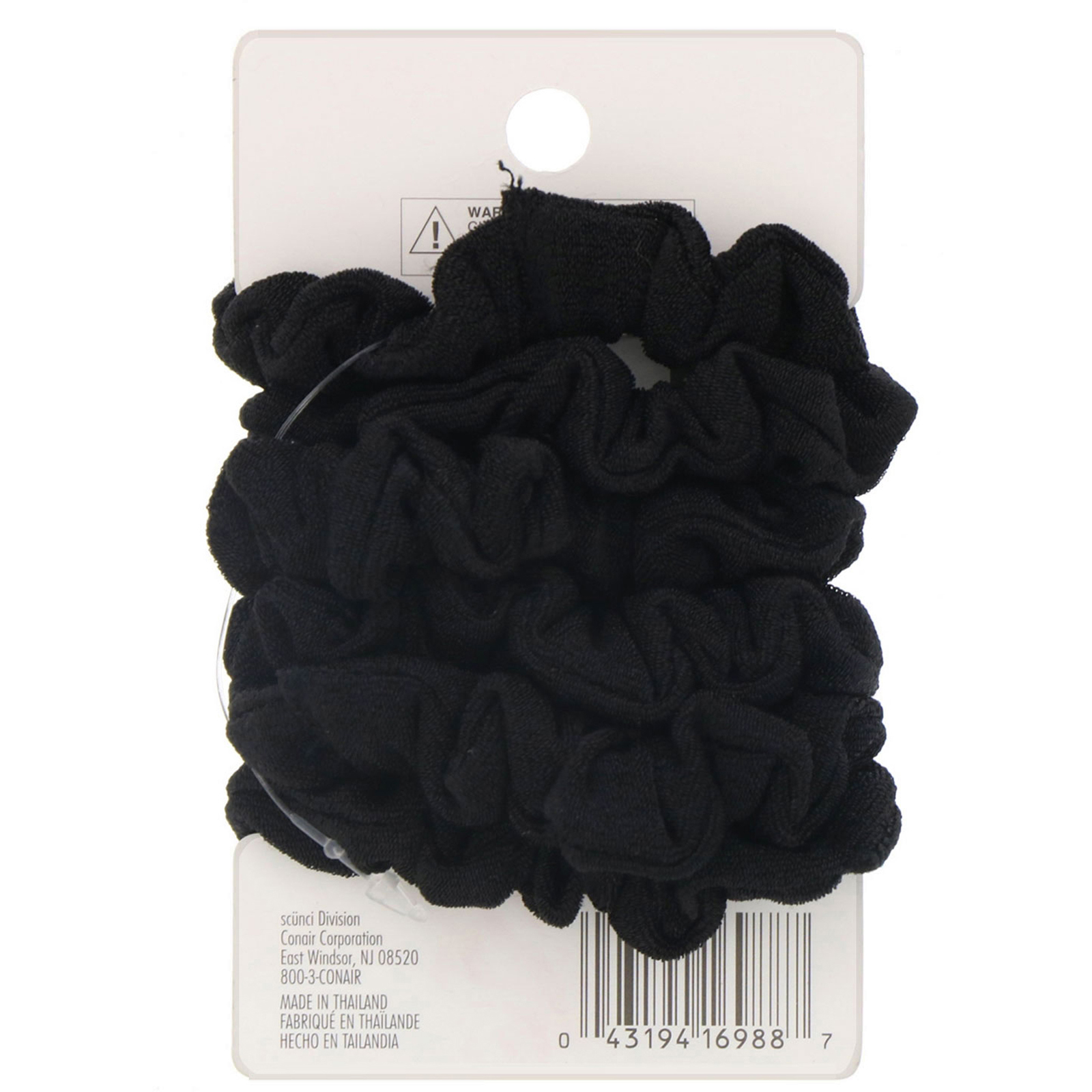 Scunci, Minielástico para cabelo, pretos, 6 peças - Imagem 2