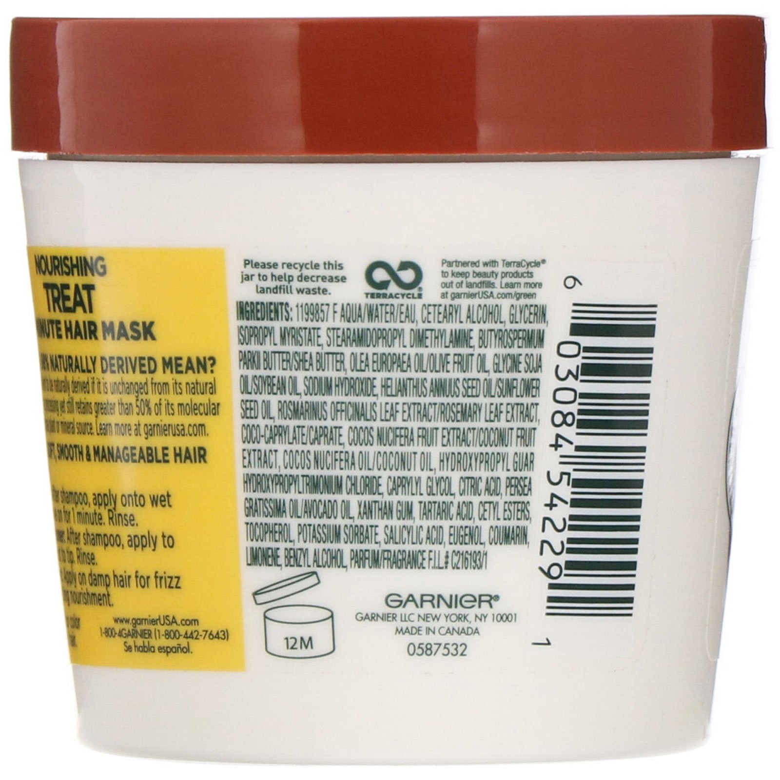 Garnier, Fructis, Tratamento nutritivo, Máscara para cabelos de 1 minuto, Com extrato de coco, 100 ml - Imagem 2