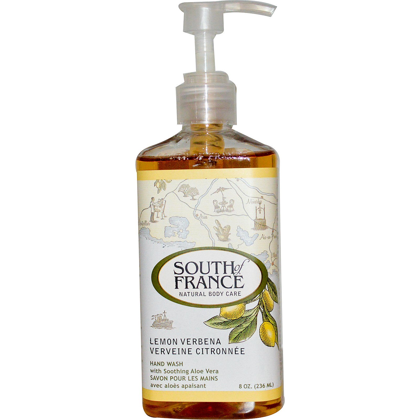 South of France, Verbena de Limão, Limpeza para Mãos com Aloe Vera Refrescante, 8 oz (236 ml)