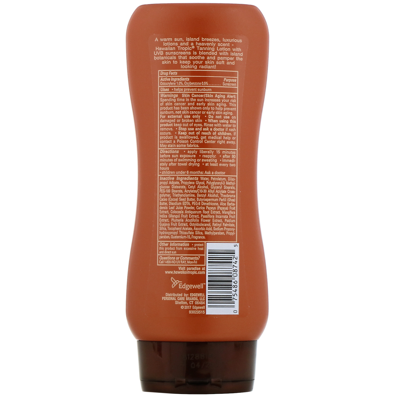Hawaiian Tropic, Tanning, Lotion Sunscreen, SPF 4, 8 fl oz (236 ml) - Imagem 2