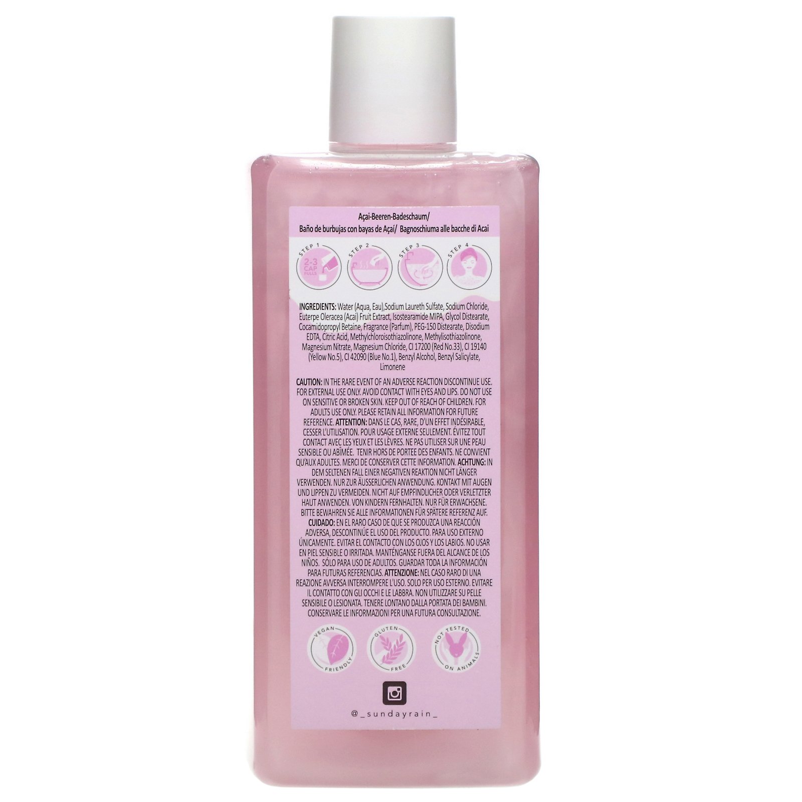 Sunday Rain, Pamper Time, Bubble Bath, Acai Berry, 15.2 fl oz (450 ml) - Imagem 2