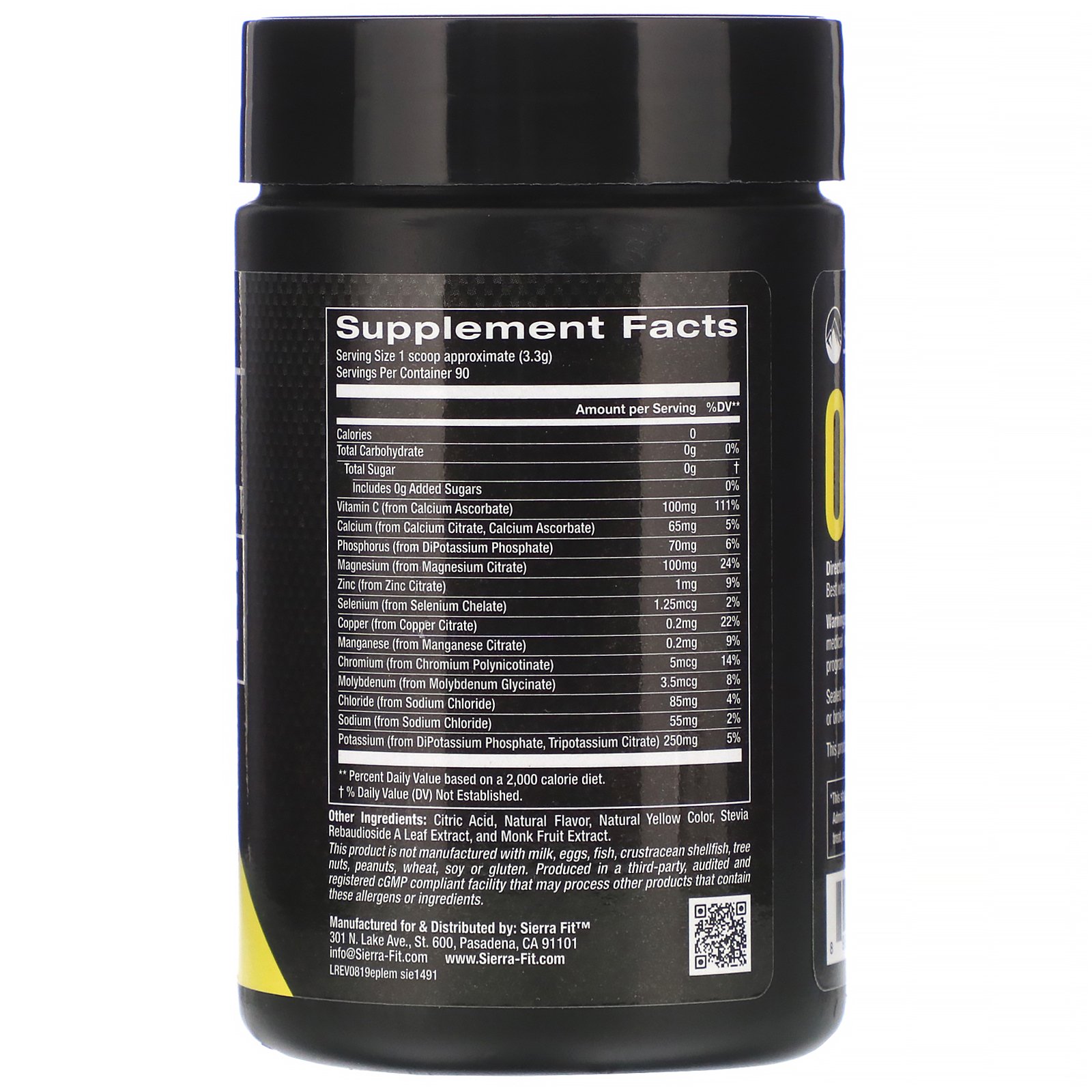 Sierra Fit, Eletrólito em Pó, 0 Calorias, Limonada, 10,5 oz (299 g) - Imagem 2