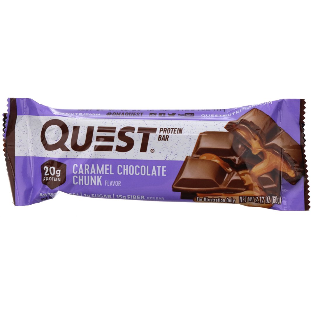 Quest Nutrition, Barra de Proteína, Pedaços de Chocolate com Caramelo, 12 Barras, 2,12 oz (60 g) Cada - Imagem 4