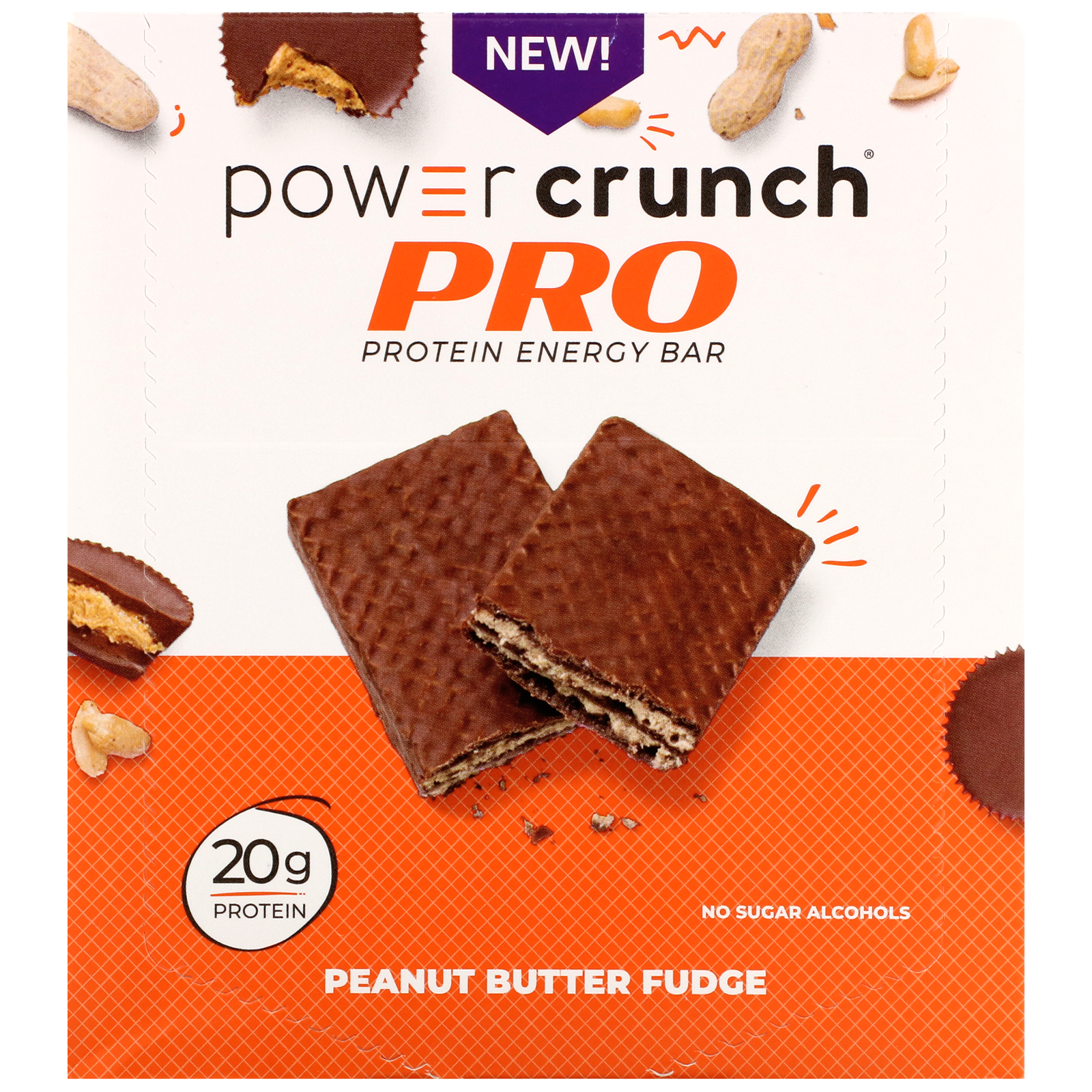 BNRG, Power Crunch Protein Energy Bar, PRO, Peanut Butter Fudge, 12 Bars, 2 oz (58 g) Each - Imagem 2