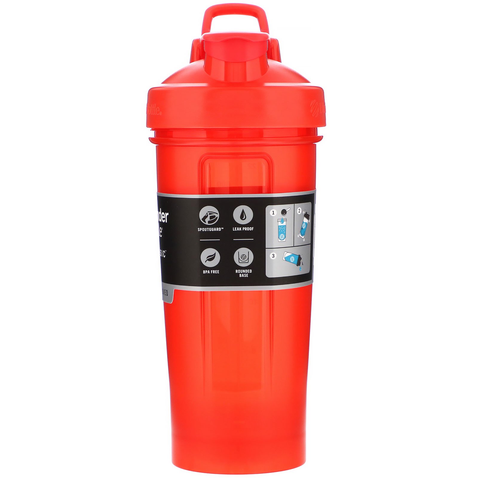 Blender Bottle, Classic With Loop, Red, 28 oz (828 ml) - Imagem 2