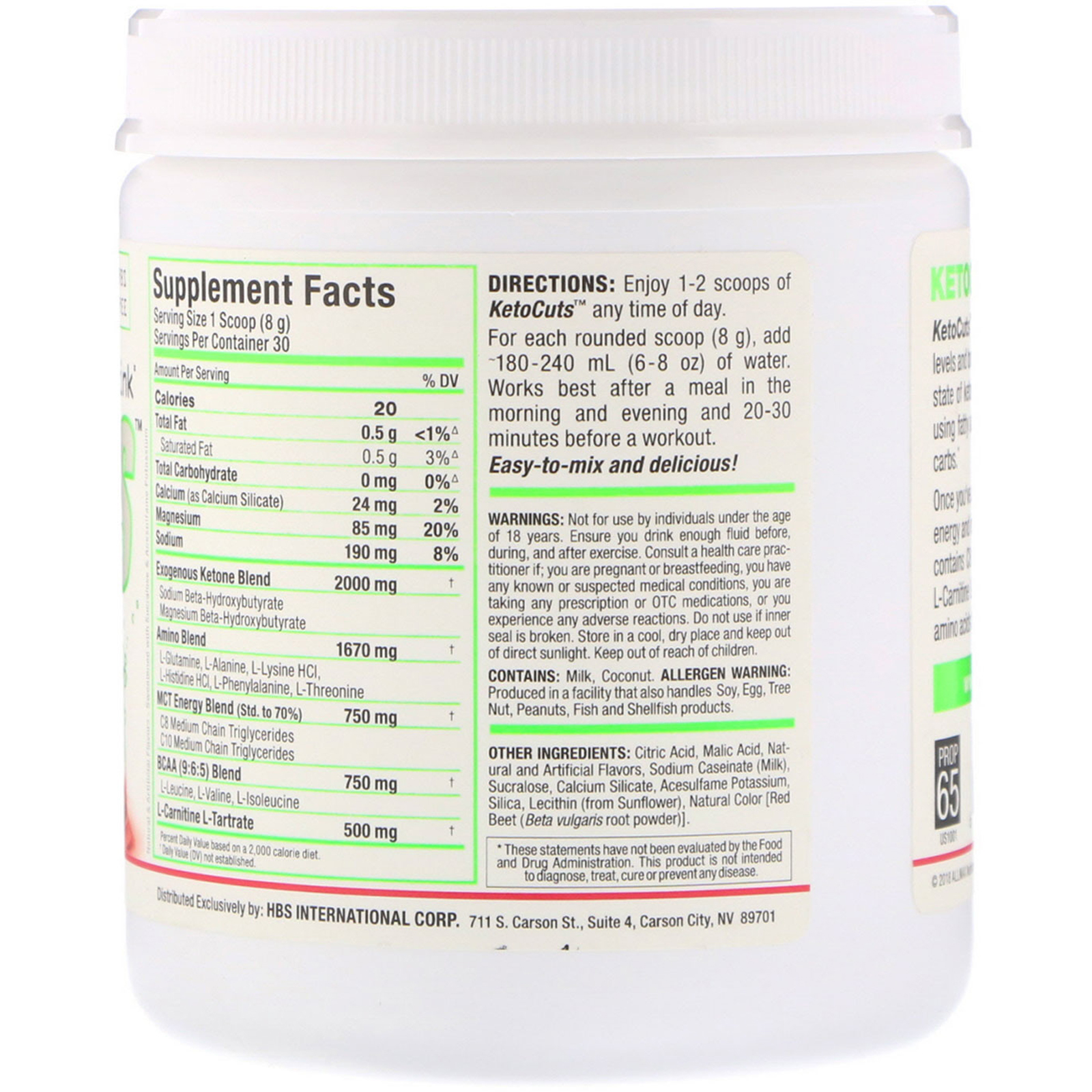 ALLMAX Nutrition, KetoCuts, Bebida Energética Cetogênica, Melancia, 8,47 oz (240 g) - Imagem 2