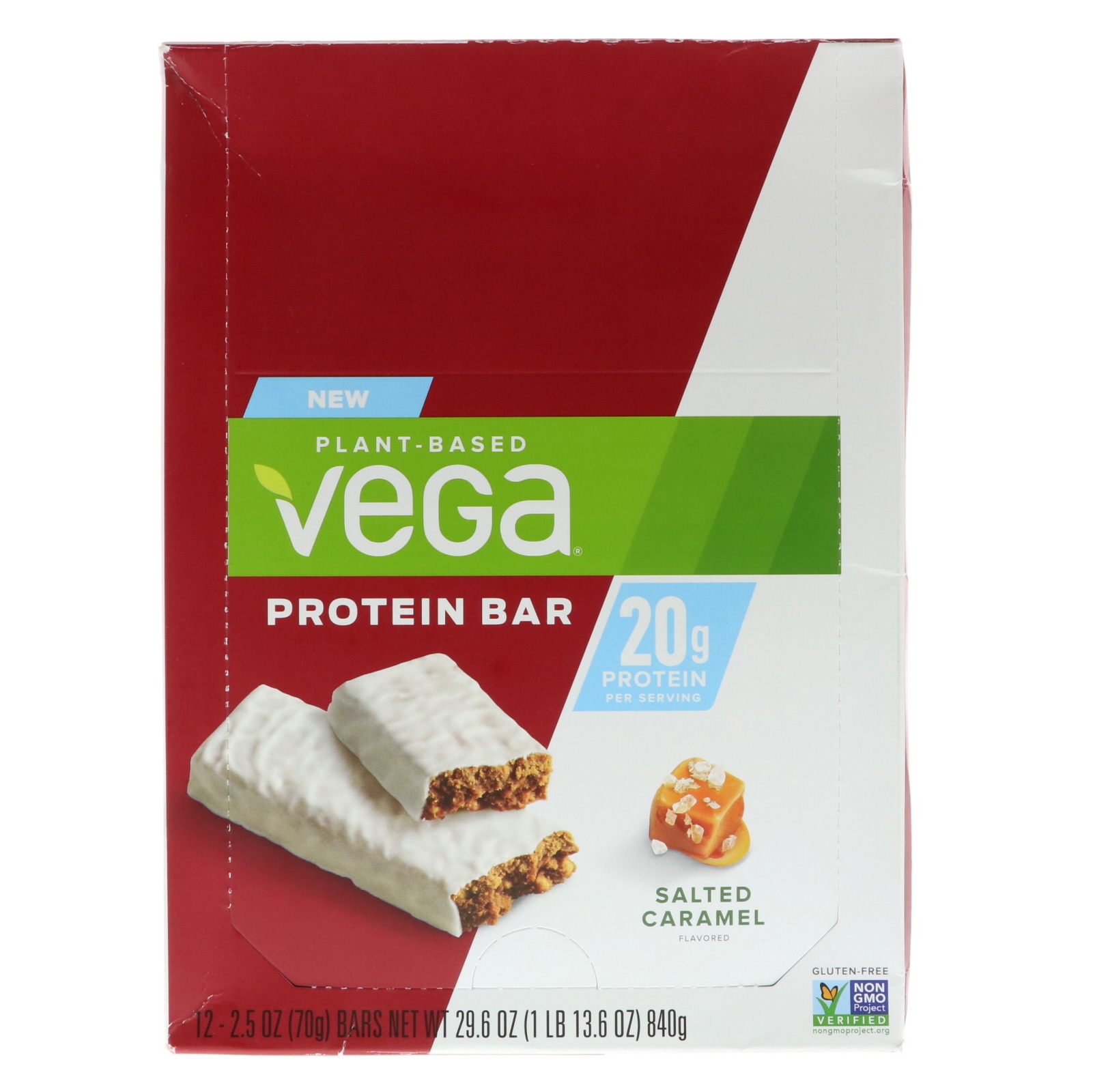 Vega, Barra de Proteína, Caramelo Salgado, 12 Barras, 2,5 oz (70 g) Cada - Imagem 2