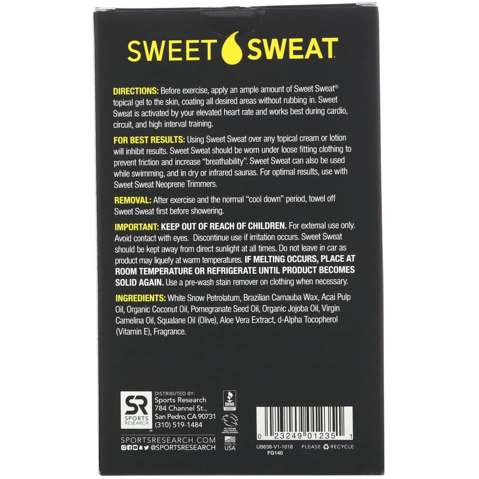 Sports Research, Sweet Sweat Workout Enhancer, 20 Travel Packets, 0.53 oz (15 g) Each - Imagem 2