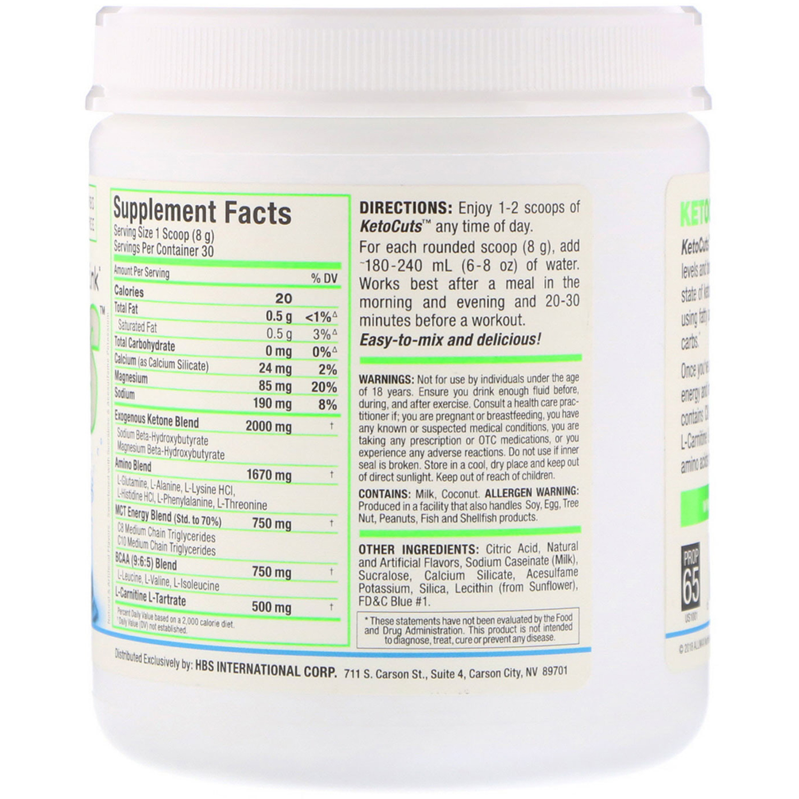 ALLMAX Nutrition, KetoCuts, Bebida de Energia Cetogênica, Framboesa Azul, 240 g - Imagem 2