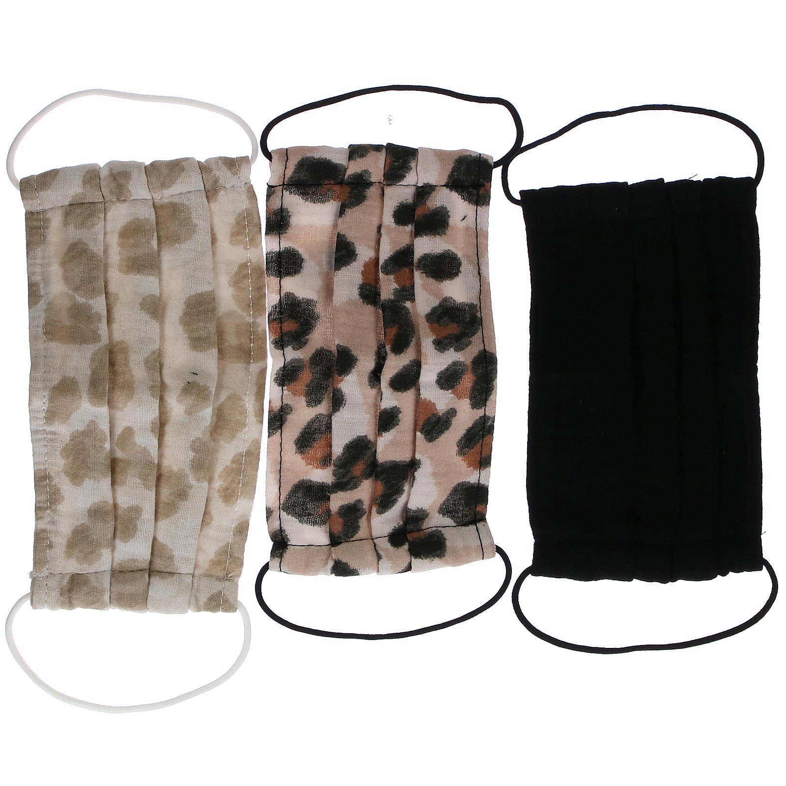 Kitsch, 100% Cotton Reuseable Face Masks, Leopard, 3 Pack - Imagem 3